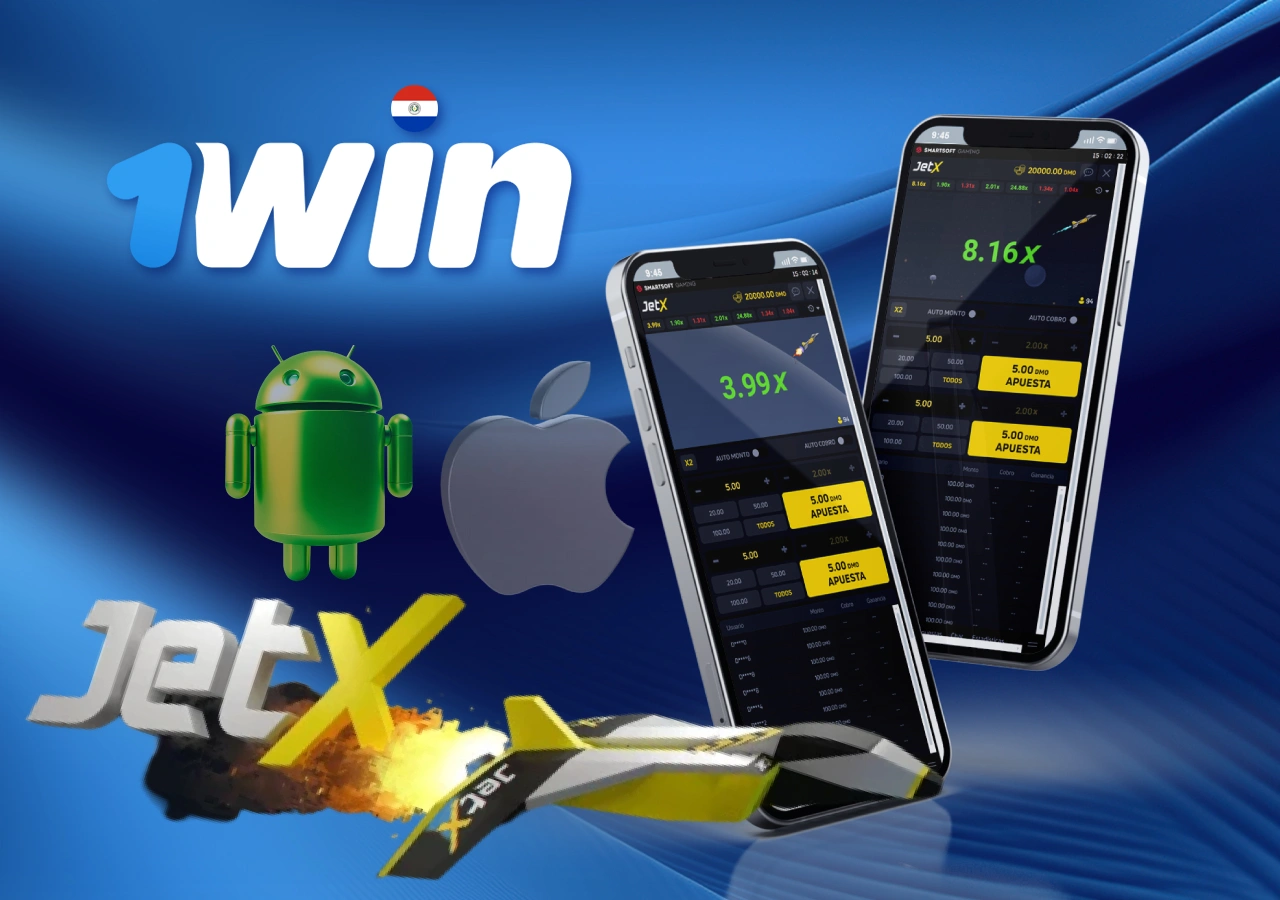 Disfruta del juego JetX a través de la aplicación móvil de 1Win.